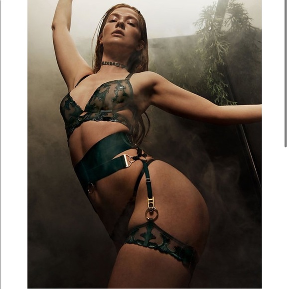 SOLD Bordelle Aurea Garters Eden Green Adjustable NWT - Picture 5 of 5